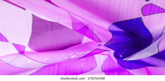 The background texture is an organza pattern - a light transparent fabric of fine knitwear, similar to a veil of fine viscose silk. white red blue geometric colors