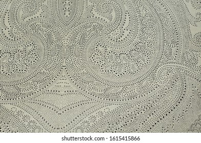 Background. Texture. Pattern. Black-white drawing. Cotton fabric. Calico Abstraction.
