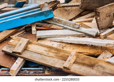 Background, texture of a pile of old, used wooden boards with nails. Photography, building concept. - Shutterstock ID 2255280033