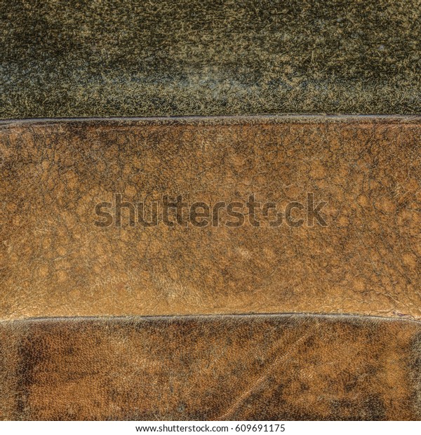 Background Textures Three Types Leather Stock Photo 609691175