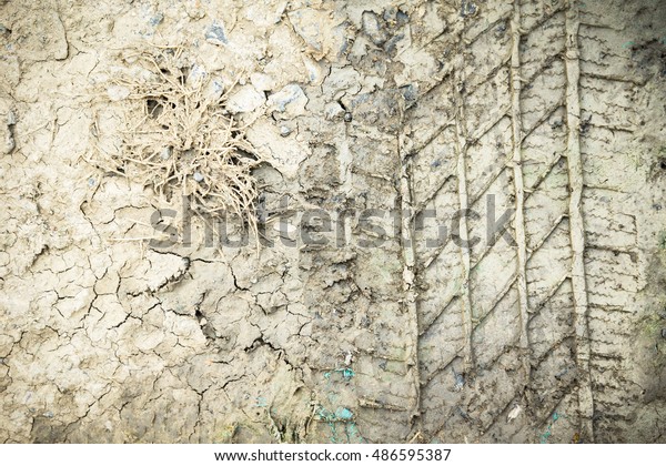 Background of tire tracks in\
the mud