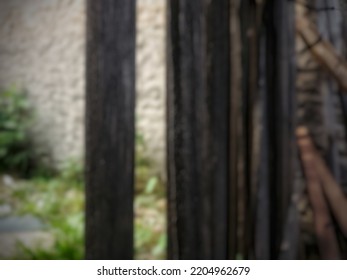 Background, Unfocused Black Picket Fence Texture. Blur