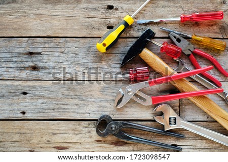 Background of various construction tools