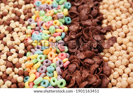 Background of various corn flakes