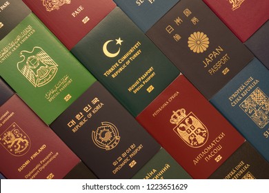 Background From Various Passports Of Citizens Of Many Countries And Regions Of The World