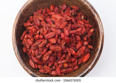 Background View Of Dried Red Goji Berries Chinese Matrimony Vine