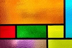 Background Of A Vivid Colored Stained Glass Rectangle Design