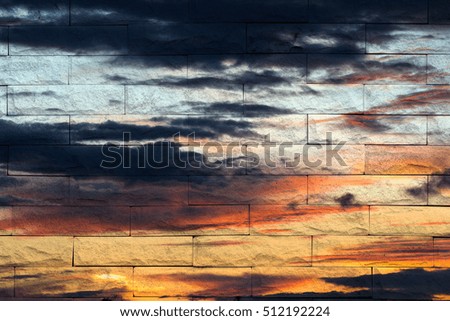 Image, Stock Photo Sunset over Sardinian landscape