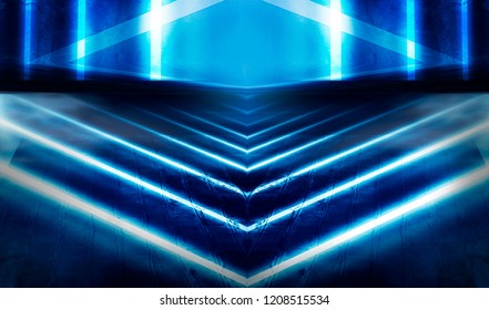 Background wall with neon lines and rays.