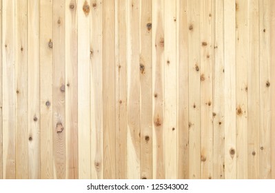 A background of a wall of rough cedar paneling