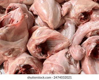 Background and wallpaper group of fresh whole chicken meat in a butcher meat shop - Powered by Shutterstock