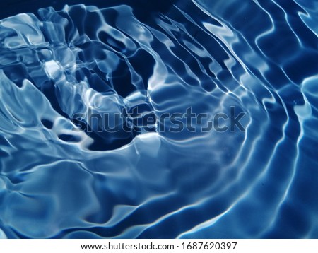 Abstract​ of​ surface​ blue​ water​ in​ the​ deep​ sea​ for​ background. The​ pattern​ of​ blue​ water​ for​ background. Abstract​ of​ surface​ blue​ water.  Water​ splash​ed​ for​ background​