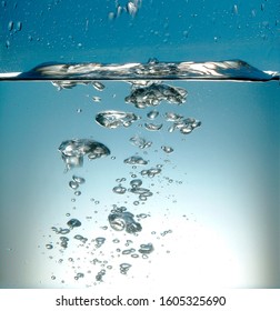 Background with water bubbles in transparency
