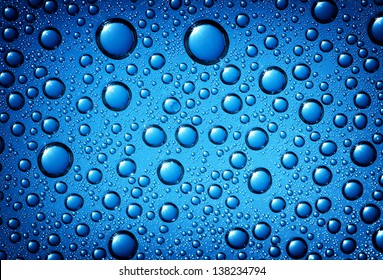 Background Of Water Drops On Glass