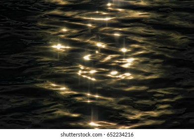Background of the water surface at sunset