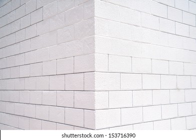Background Of The White Brick Wall Corner