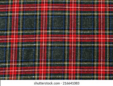 RED TARTAN PLAID CHECK Designer Fabric Scottish Royal Stewart 140cm wide canvas