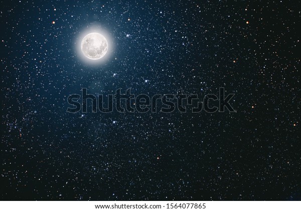 backgrounds night sky with stars and\
moon and clouds. Elements of this image furnished by\
NASA
