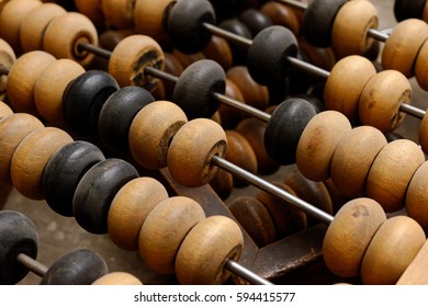 Backgrounds And Textures: Old Abacus, Close Up Shot, Accounting Abstract