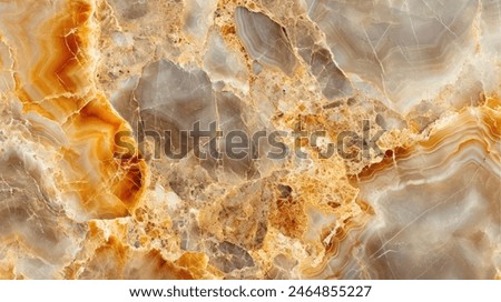 Backgrounds and textures: surface of beautiful decorative stone, abstract blue and yellow pattern of cracks, spots and stains, natural background