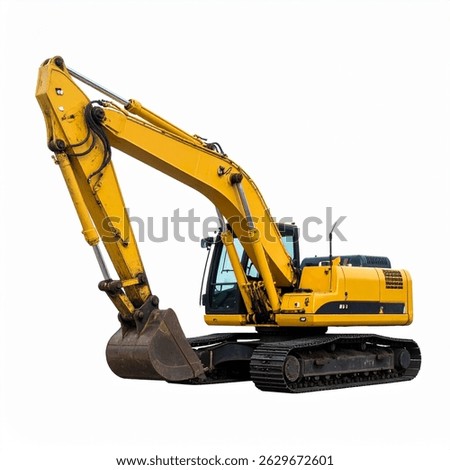 Backhoe loader isolated on white background