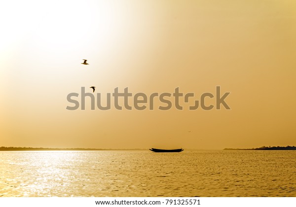 Backlight Boat Casamance River Senegal Stock Photo Edit Now