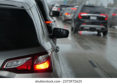 backlight of a car in traffic