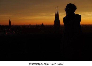 Backlight Sunset Background.