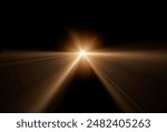 backlighting flare isolated on black background 