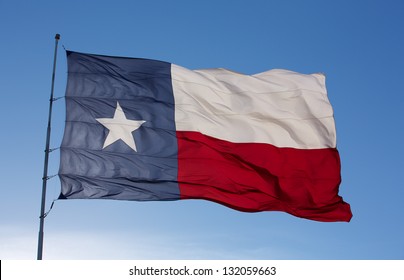 Backlit close up of the State Flag of Texas