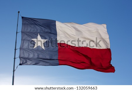 Backlit close up of the State Flag of Texas
