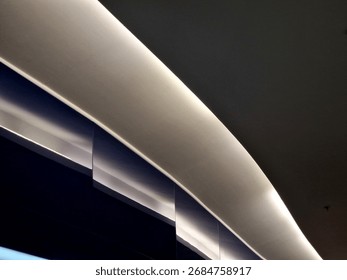 backlit cornice is a decorative element used to indirectly illuminate an interior facade, often using LED strip or other light sources hidden behind cornice. Mainly plaster or polystyrene 