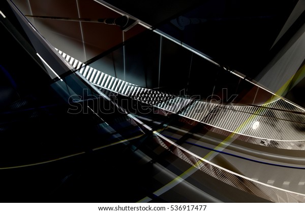 Backlit Curvilinear Ceiling Louvered Wall Panels Stock Photo Edit