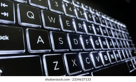 Backlit keyboard, a lights from the keyboard