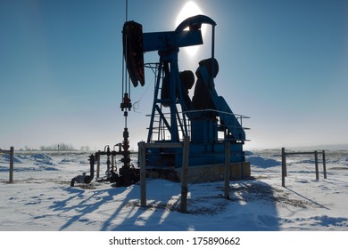 Backlit Pump Jack, Alberta Canada