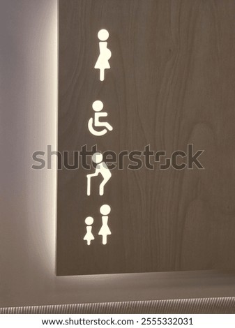 backlit sign for preferential services for elderly, handicapped, pregnant women and women with small children