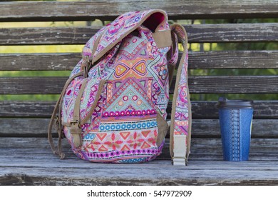 backpack and coffee