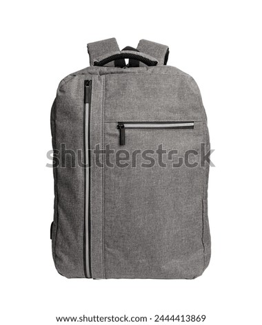 Backpack isolated on white background. Laptop rucksack, schoolbag, front view.