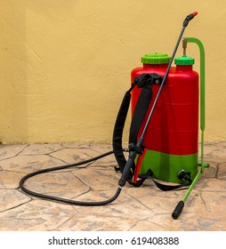 Backpack Sprayer Isolated Over Floor, Sprayer