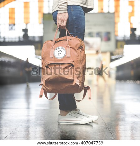 Backpacker Exploring Destination Casual Relax Concept