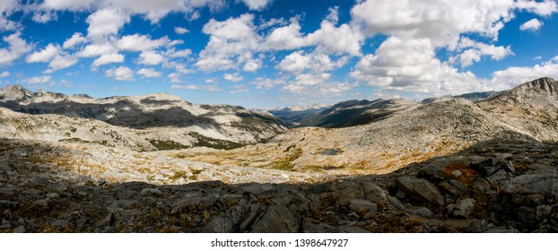 Backpacking The Pacific Crest Trail In Summer Crossing Donohue Pass Between Ansel Adams Wilderness And Yosemite National Park In California