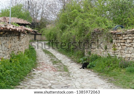 Backroads and stone walls in the small village of Arbanasi, Bulgaria