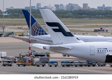 Backside Finnair Plane At Schiphol Airport The Netherlands 26-5-2022