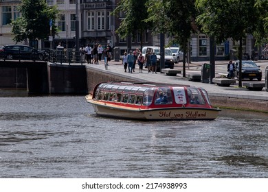 Backside Hof Van Holland Cruise Boat Speeding At Amsterdam The Netherlands 28-6-2022