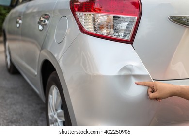 Backside Of New Silver Car Get Damaged By Accident