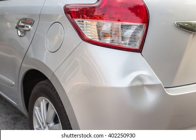 Backside Of New Silver Car Get Damaged By Accident