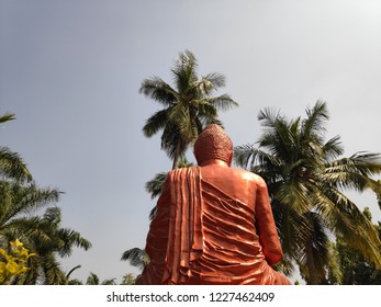 Backside view of buddha statue