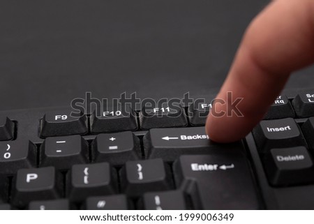 Backspace button on computer keyboard. Keyboard macro.