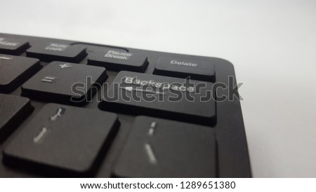the backspace key on a computer hardware, typically in use to remove typos while typing articles