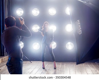 Backstage during shooting in the studio